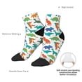 thumbnail image 6 of Fuzoiu Colorful Dinosaur Print Adult Socks, Crew Moisture-wicking Socks, Unisex Cushion Crew Socks,Casual Sports Ankle Socks, 6 of 7