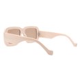 thumbnail image 3 of Womens Fashion Sunglasses Bold Beveled Square Shades UV 400 Light Peach, 3 of 4