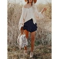 thumbnail image 3 of BdTemWBs Summer Mini Skirts for Women 2025 Casual Boho Ruffle Tiered Skorts High Waist Solid Color Flowy Short Dresses Vacation Outfits, Navy, XX-Large, 3 of 7