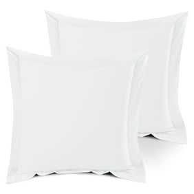 Nestl Set of 2 Euro 18"x18" Size Pillow Shams White, Hotel Luxury Soft Double Brushed Microfiber, Hypoallergenic, Bed Pillow Cases Cover