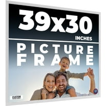 39x30 Frame White Solid Wood Picture Frame Includes UV Acrylic Shatter Guard Front, Acid Free Foam