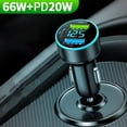 thumbnail image 2 of 66W 3USB Car Charger Fast Charging PD20W Quick Charge Phone Charger, 2 of 6