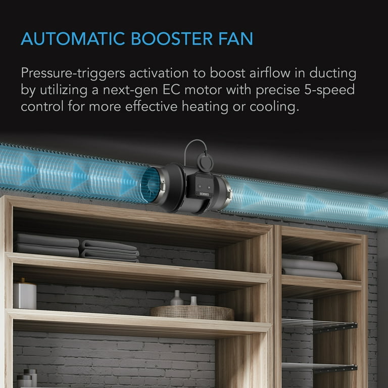 AC Infinity Automatic Duct Fan 4, Inline Duct Booster 4 Inch with  Differential Fan Pressure Switch, Air Vent Booster Fan for Industrial HVAC  Ducting Ventilation Exhaust Systems - Walmart.com