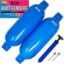 2 Pk Boat Fenders for Dock Boat Bumpers for Docking with Pump Boat Accessories Dock Bumpers Set Buoys Pontoons Blue Buoy Fender Boat 23" x 6.5"