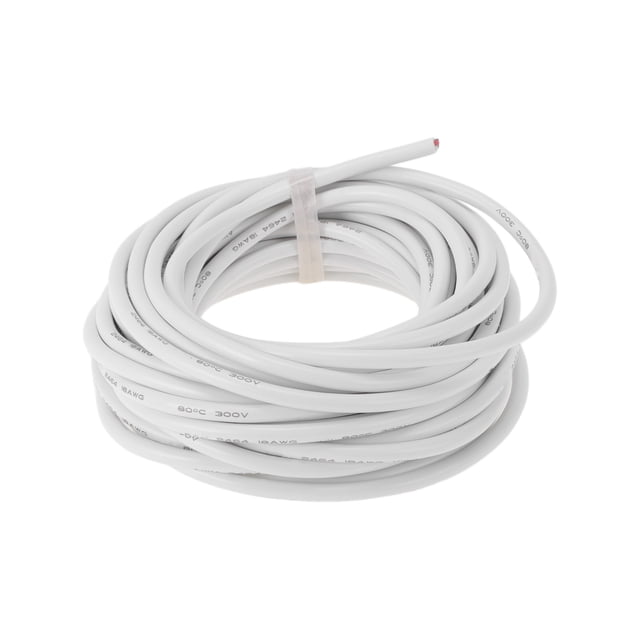 Cables eléctricos únicos para automóviles, cable de alimentación de 33 pies, blanco, TC, 1 pieza, 18 AWG, 4 conductores, completamente aislado y con chaqueta de tacto suave, universal