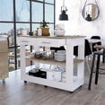 thumbnail image 4 of FM FURNITURE Brooklyn 46 Kitchen Island with Two Drawers Engineered Wood White, 4 of 8