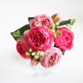 thumbnail image 1 of Ramo de flores artificiales de peonía, florero de rosas de seda para decoración del hogar, jardín, boda, plantas falsas decorativas, Material de guirnalda de Navidad, 1 of 4