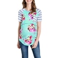thumbnail image 1 of Julyccc Womens Maternity Floral Stripe Nursing Tunic Tops, 1 of 4