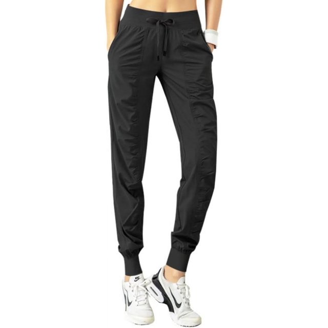 Pantalones deportivos para correr con cordón de tela para mujer, pantalones deportivos de secado rápido para gimnasio y Fitness, pantalones de ejercicio con dos bolsillos laterales