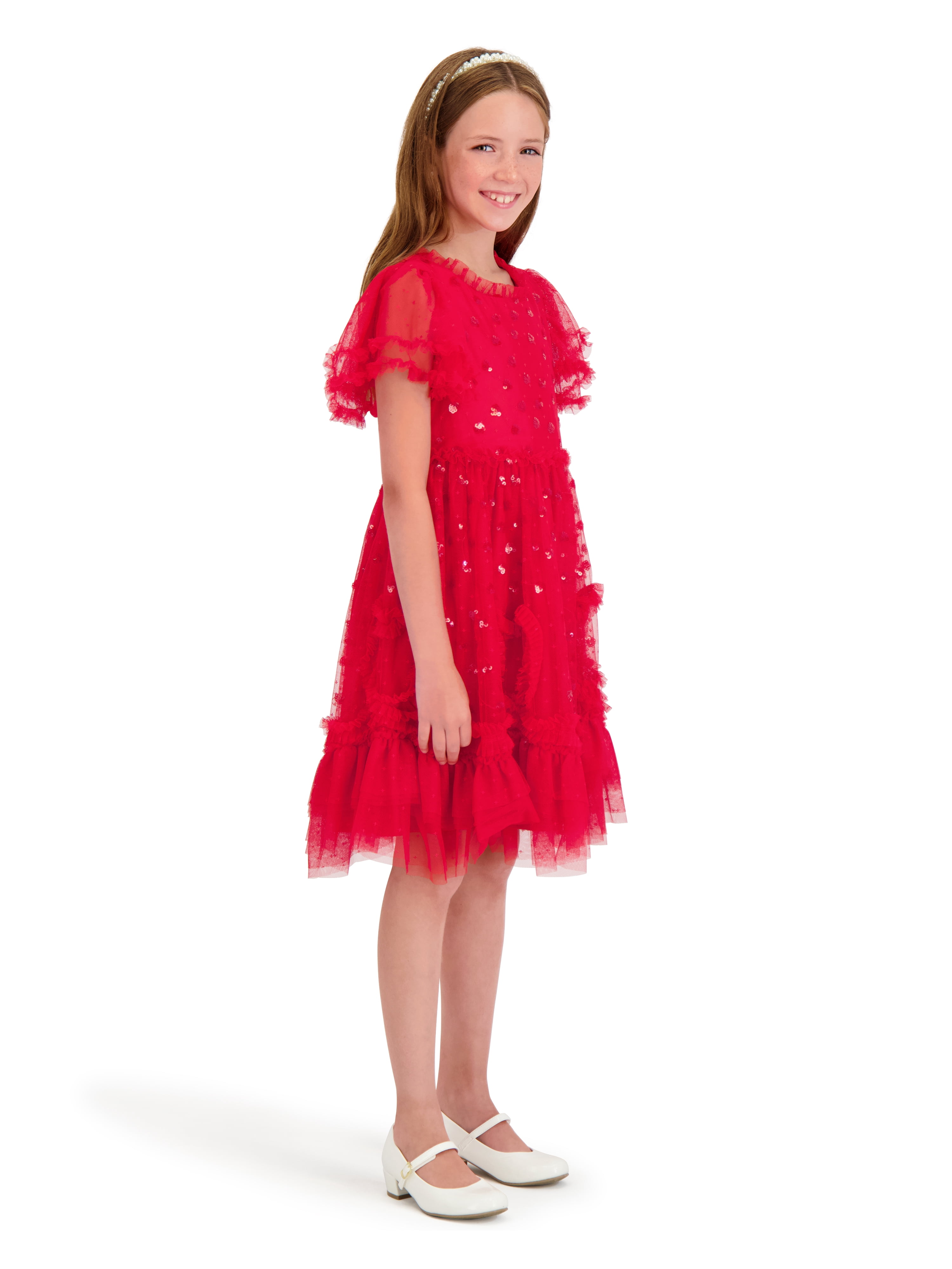 Kensie Girl Sequin Mesh Short Sleeve Dress, Sizes 4-16