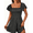 grey, variant on Women Square Neck Flutter Short Sleeve Smocked Romper with Pockets