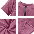 thumbnail image 6 of GrmtClth Mens Denim Shirts Distressed Washed Short Sleeve Tee Casual Henley Top Daily Quarter Zip Blouses Pink XL, 6 of 8