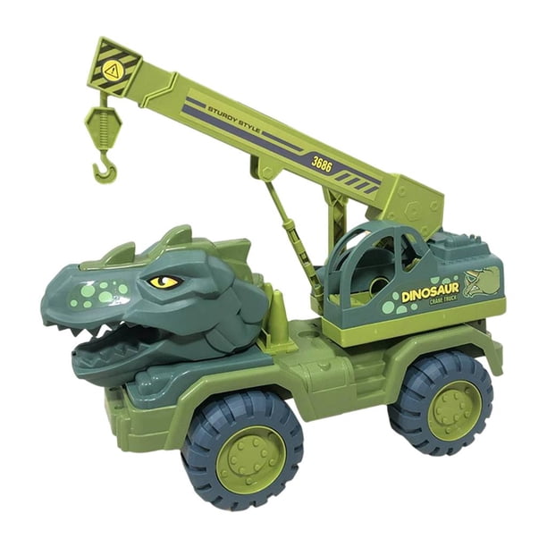 Camión de dinosaurios, juguetes de transporte, coche transportador, juego de vehículos para niños de 3, 4, 5, 6, 7 y 8 años Grulla tiranosaurio