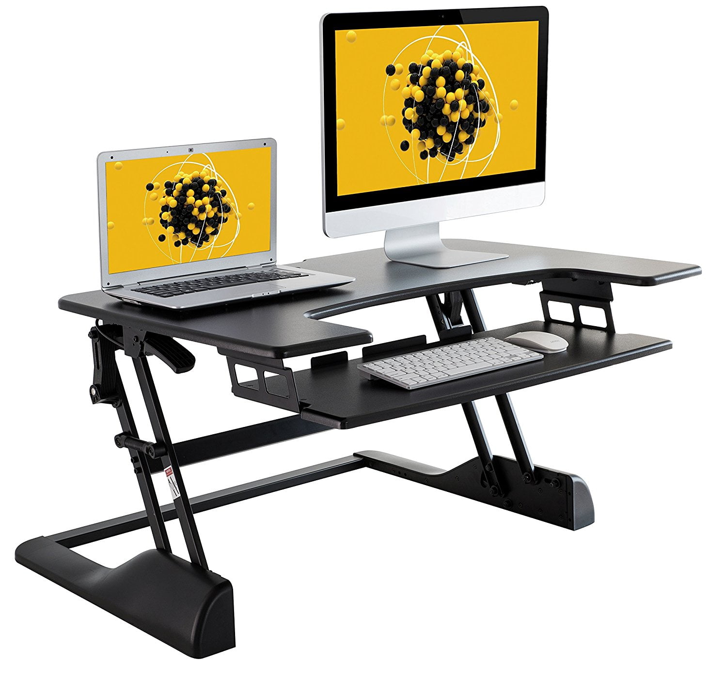 Husky Mount Sit to Stand Desk Monitor and Keyboard Rising Desk