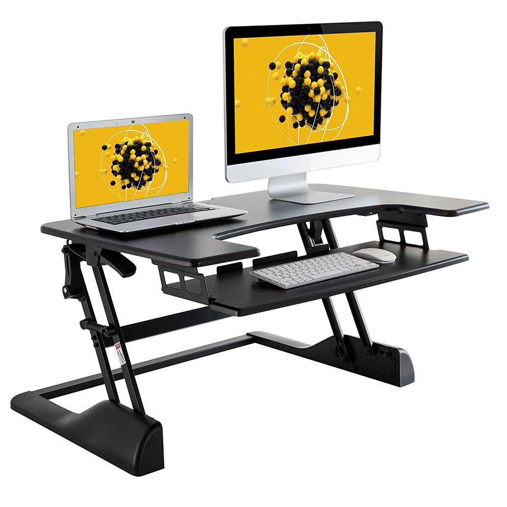 Husky Mount Sit to Stand Desk Monitor and Keyboard Rising Desk