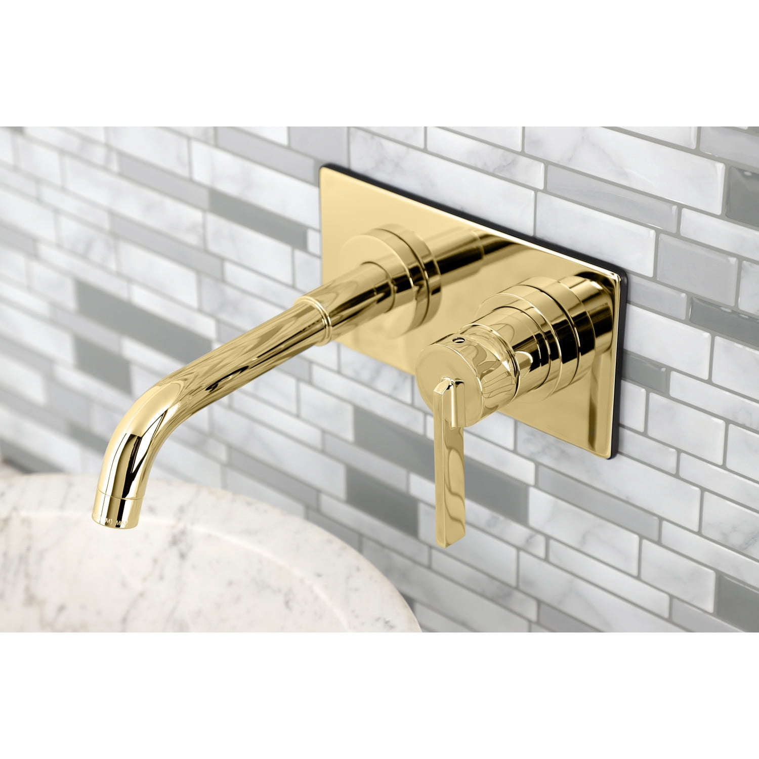 Kingston Brass KS8112CTL Single-Handle Wall Mount Bathroom Faucet, Polished Brass