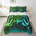 thumbnail image 2 of Castle Fairy Ombre Video Game Twin Bedding Sets,Honeycomb Gamepads Bedding Comforter Set, 2 of 8
