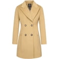 thumbnail image 2 of Wantdo Women's Pea Coat Double Breasted Peacoat Warm Winter Coat Knee-Length Trench Coat Khaki M, 2 of 14
