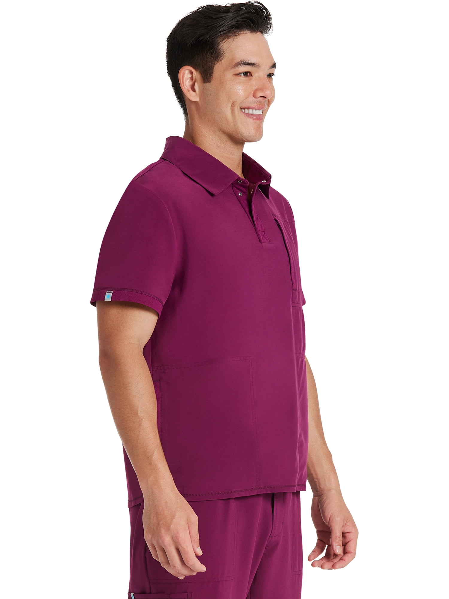 Scrubstar Men's Premium Performance Stretch Polo Scrub Top, Sizes XS-3XL