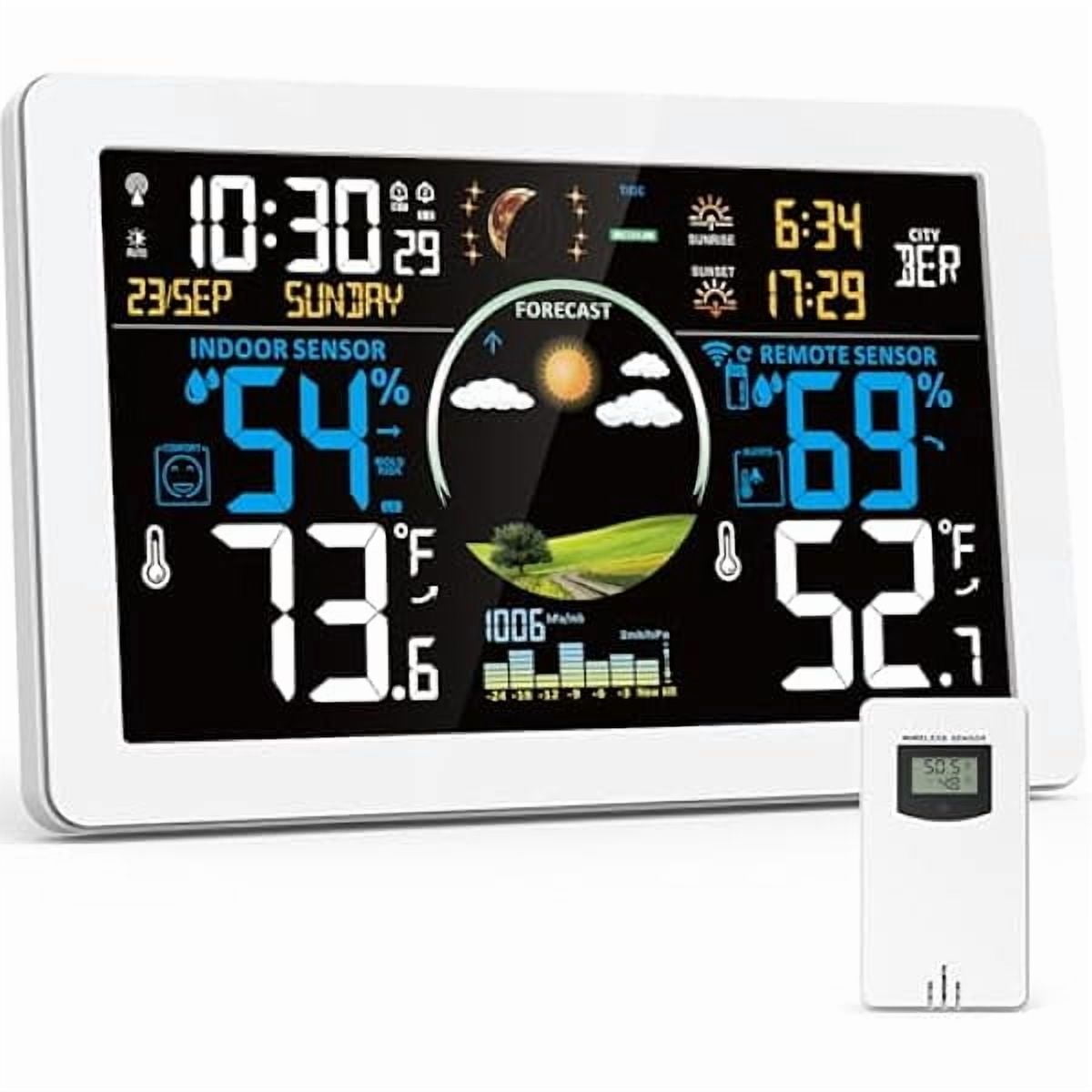 Ambient Weather RC-8365 Clearview Projection Clock with Indoor