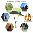 thumbnail image 4 of Bucket Hat Quick Drying Packable Wide Brim Breathable Foldable Sunshade Sun Ponytail Cap With Chin Strap, 4 of 4