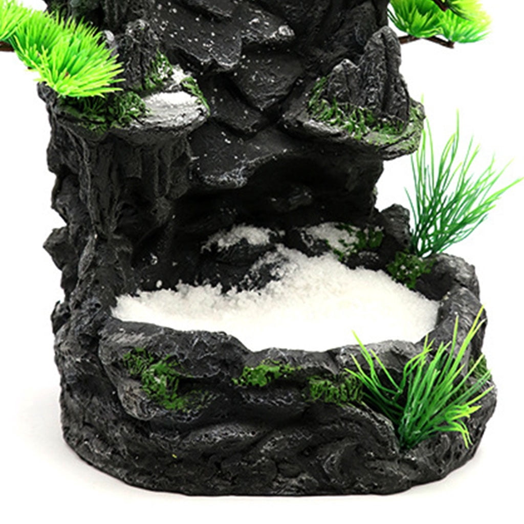 HEMLBOYW Aquarium Sand Waterfall Mountain Tree View Fish for Decorations Small Terrain Scenery Ornament for Habitat