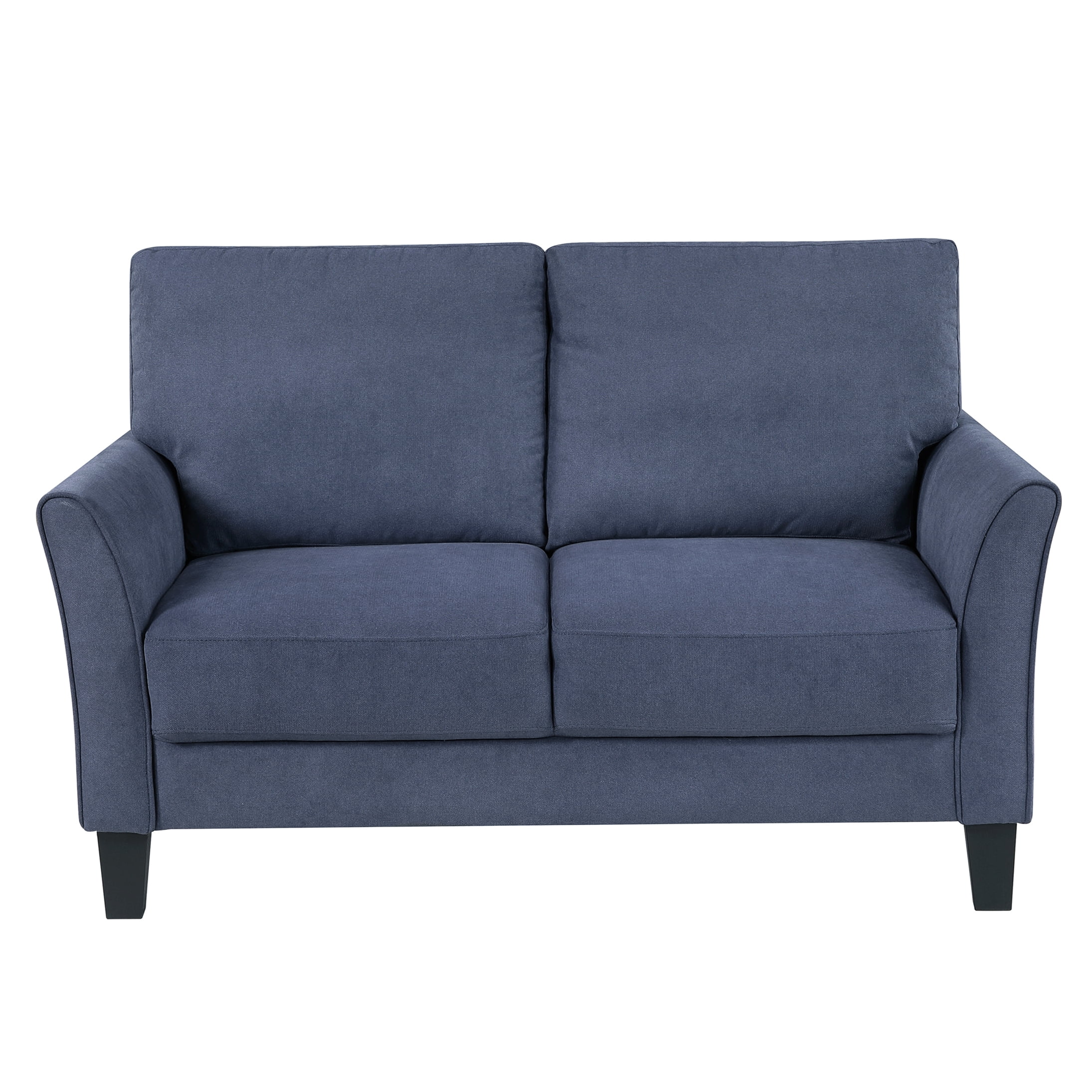 Modern Blue Loveseat Sofa with Plush Upholstery for Living Room, Compact Two-Seater with Solid Wood Frame