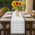 thumbnail image 5 of White Gingham Dining Table Runner, Modern Minimalist Black Line Grid Points Checkered Washable Table Runners Kitchen Coffee Table Center Decor for Home Party Holiday Wedding 13 x 60 Inches, 5 of 9