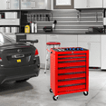 thumbnail image 2 of 7-Drawer Tool Chest Cabinet with Ball Bearing Drawer Slides,20"W Rolling Metal Tool Chest with 7 Drawers,Steel Tool Storage Box Organizer,Red, 2 of 8