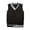 a-Black316, variant on FINALGANG Mens V Neck Sleeveless Knit Vest Contrast Stripe Trim Ribbed Edges Casual Knit Waistcoat For Daily Wear Business Casual Black XXXL