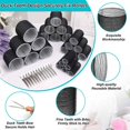 thumbnail image 4 of Hair Curlers 36 Pcs Set with 24Pcs 4 Sizes and 12 Clips for Long Medium Short Thick Hair, Black, 4 of 4
