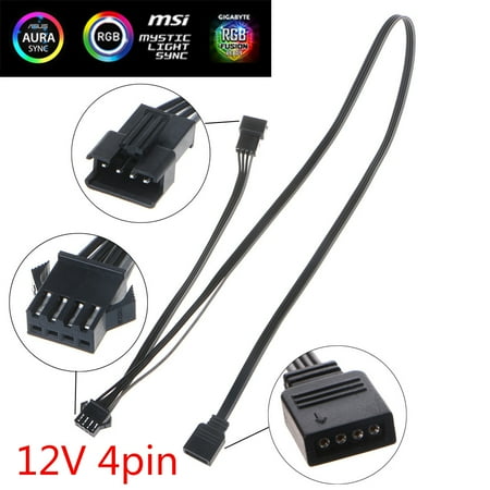 

JUNTEX LED Strip 12V 4Pin RGB Extension Cord Wire Adapter Connector for Giga/Microstar