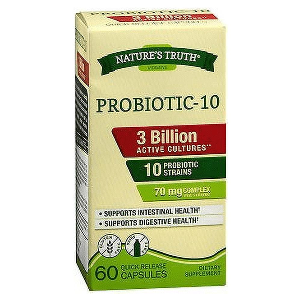 Nature's Truth Probiotic-10 Vitamins Intestinal & Digestive Support 60ct 6-Pack