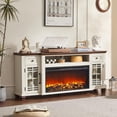 thumbnail image 6 of Electric Fireplace TV Stand 70" TV Stand with 36.5" Electric Fireplace, Living Room TV Cabinet with Storage for TVs Up to 80", Led Entertainment Center, Modern Media Console, White, 6 of 8