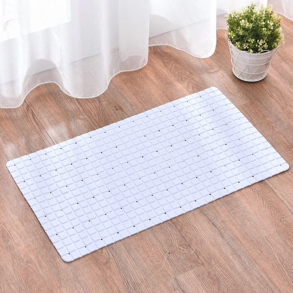 Non-Slip Bathroom Floor Mat with Massage Texture - White Grid Pattern, 40x70cm - Durable, Easy to Clean, Anti-Fall Protection for Shower, Toilet & Bath Areas - Stylish Decorative Foot Pad for Wet