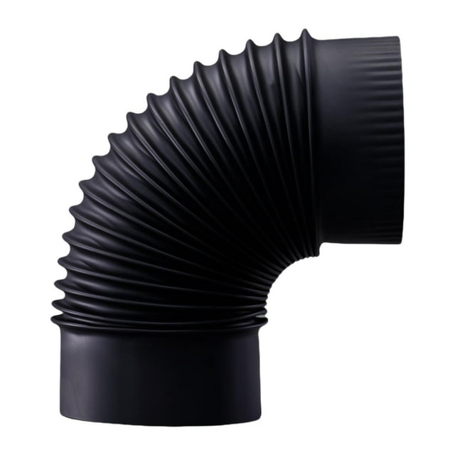 Codo de estufa de 90 degree Accesorio de montaje sencillo Accesorio de codo de chimenea negro Identificación 153 cm