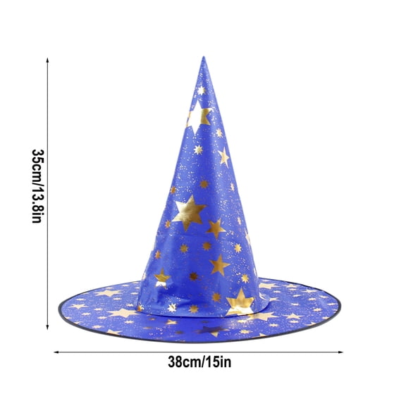 Zatoumnr Witch Hat Halloween Makeup Ball Party Five Star Hat Children's Performance Witch Magician Pointed Hat Festival House Props Decor Party Supplies