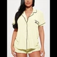 thumbnail image 4 of Conjuntos de Pijama para Mujer, Pijamas Suaves de Corta con Botones, Conjuntos de Pijama de Verano Albaricoque XL, 4 of 10
