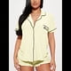 thumbnail image 4 of Conjuntos de Pijama para Mujer, Pijamas Suaves de Corta con Botones, Conjuntos de Pijama de Verano Albaricoque M, 4 of 10
