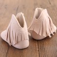 thumbnail image 6 of Actoyo Baby Girls Cowboy Tassels Ankle Boots Toddler Prewalker Shoes First Walkers Zip Booties Short Boots Beige 6-12 Months, 6 of 7