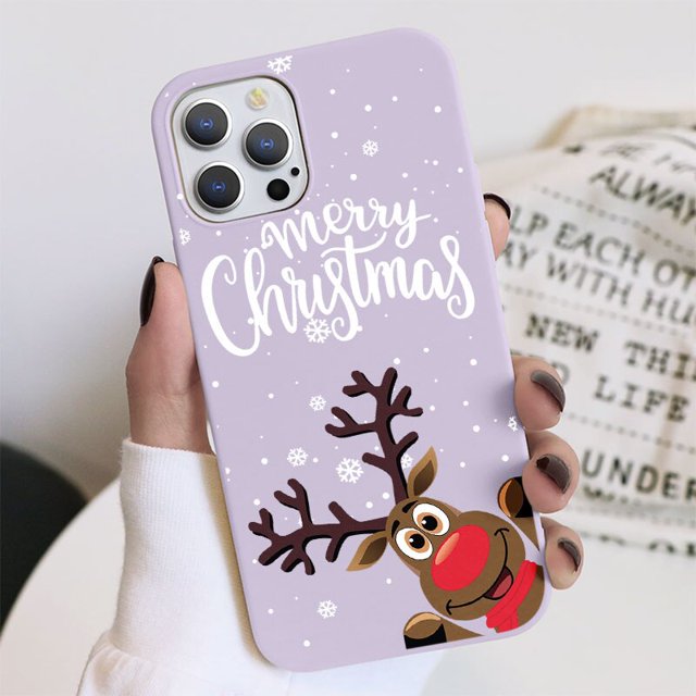 Regalo de Año Nuevo dibujos animados lindo Navidad Capa para iPhone 14 13 11 12 Mini Pro Max para iPhone 6 7 8 Plus X XR XS SE2 funda de Papá Noel Tan Jianjun unisex
