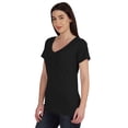 thumbnail image 3 of Inkmeso V Neck Basic Tee Classic fit short sleeves Tshirt For Women Summer Cotton Tops XS,3XL, 3 of 8