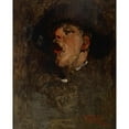 thumbnail image 2 of Frank Duveneck 15x18 Gold Ornate Wood Frame and Double Matted Museum Art Print Titled - Self-Portrait (1878), 2 of 4