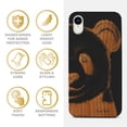 thumbnail image 4 of Wood phone case for iPhone XR compatible protective cell phone cover shockproof slim fit laser engraved Panda Face design Black wood case for Men & Women by CaseYard, 4 of 7