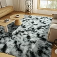 thumbnail image 4 of Wellber Shag Rugs Fluffy Tie-Dyed Area Rug for Bedroom Living Room Carpet Home Decor,5'x8',Black, 4 of 6