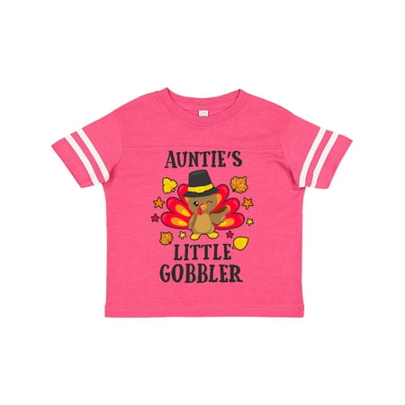 

Inktastic Aunties Little Gobbler with Turkey and Leaves Gift Toddler Boy or Toddler Girl T-Shirt