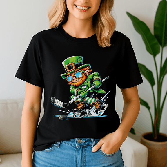 Leprechaun Playing Ice Hockey St Patricks Day Sports, Patrick Day Shirt, Irish Patrick Day, St Patricks Day Tee, Shamrock Tshirt, Leprechaun Gift, Happy St Patricks Day