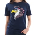 thumbnail image 3 of Big Size Eagle Mullet Ring Spun Cotton Vintage Short Sleeve Crewneck Graphic Shirt - Vintage Denim 2XL, 3 of 4