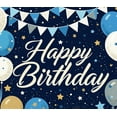 thumbnail image 5 of Navy Blue Backdrop Banner with Balloons Stars Happy Birthday Party Supplies Photography Props Decors Birthday Party Background Decorations, 5 of 7