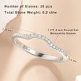 thumbnail image 7 of Newshe Jewellery Moissanite Wedding Band 925 Sterling Silver Eternity Rings for Women Stackable Curved Engagement Bridal Gift Size 6, 7 of 7